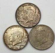 Lot of 3 90% Silver Kennedy Half Dollars