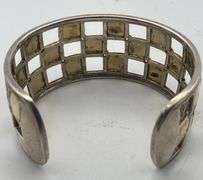 18K Gold & Sterling Silver Cuff Bracelet w/ Diamonds