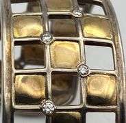 18K Gold & Sterling Silver Cuff Bracelet w/ Diamonds