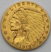1912 Indian Head $2.5 Gold Coin