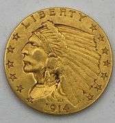 1914-D Indian Head $2.5 Gold Coin