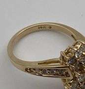 14K Diamond Cluster Ring