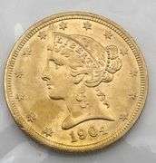 1904 Liberty Head $5 Gold Coin