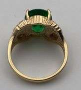 10K Black Hills Gold Ring w/ Green Stone