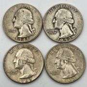 Lot of 4 90% Silver Quarters