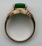 10K Black Hills Gold Ring w/ Green Stone