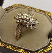14K Diamond Cluster Ring