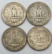 Lot of 4 90% Silver Quarters