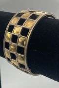 18K Gold & Sterling Silver Cuff Bracelet w/ Diamonds