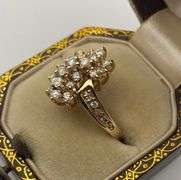 14K Diamond Cluster Ring