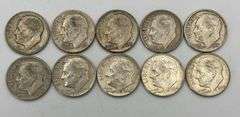 Lot of 10 90% Silver Dimes