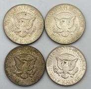 Lot of 4 40% Silver Kennedy Half Dollars