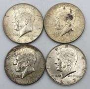 Lot of 4 40% Silver Kennedy Half Dollars