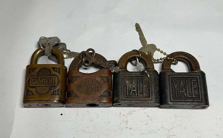 Group of Sargent, Corbin and Yale Padlocks with Keys image