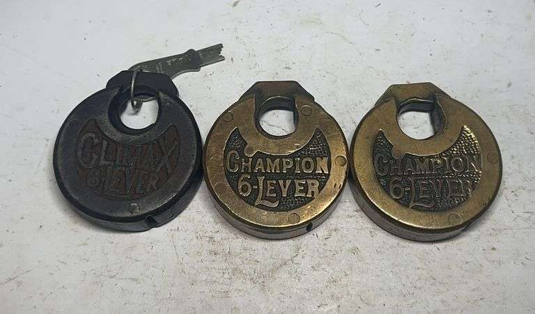 Collection of Climax, Champion, and Miller Six Lever Locks image