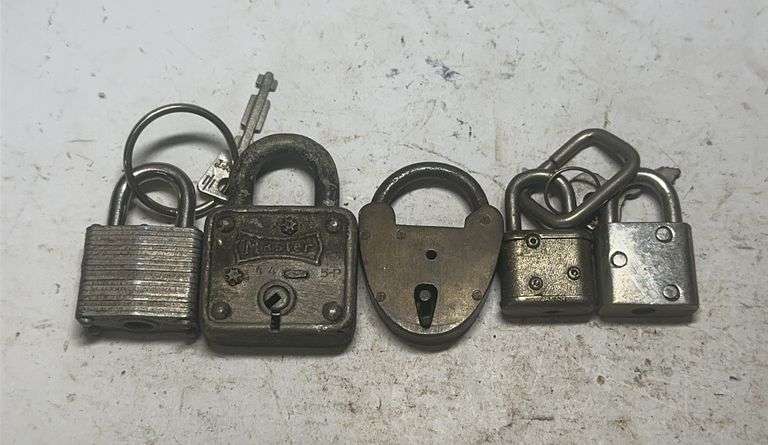 Group of Five Padlocks image