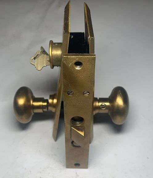 Brass Mortise Door Knob Set with Key image