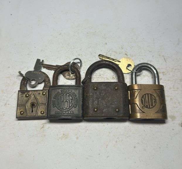 Lot of Four Padlocks: Yale, Reese, and More image