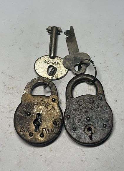 Two Padlocks: Yale Vigilant and Midget Six Lever with Keys image