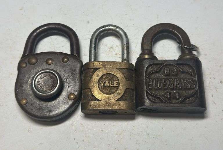 Collection of Three Padlocks - Yale and Bluegrass image