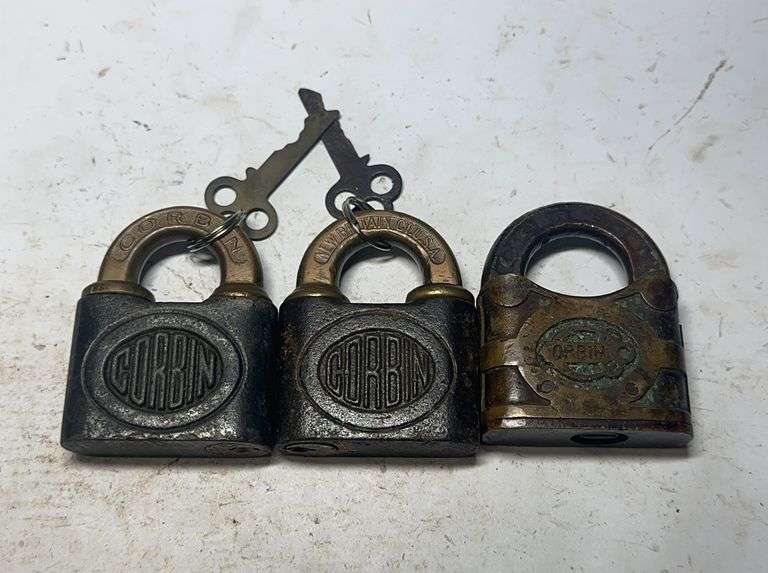 Lot of Three Corbin Padlocks image