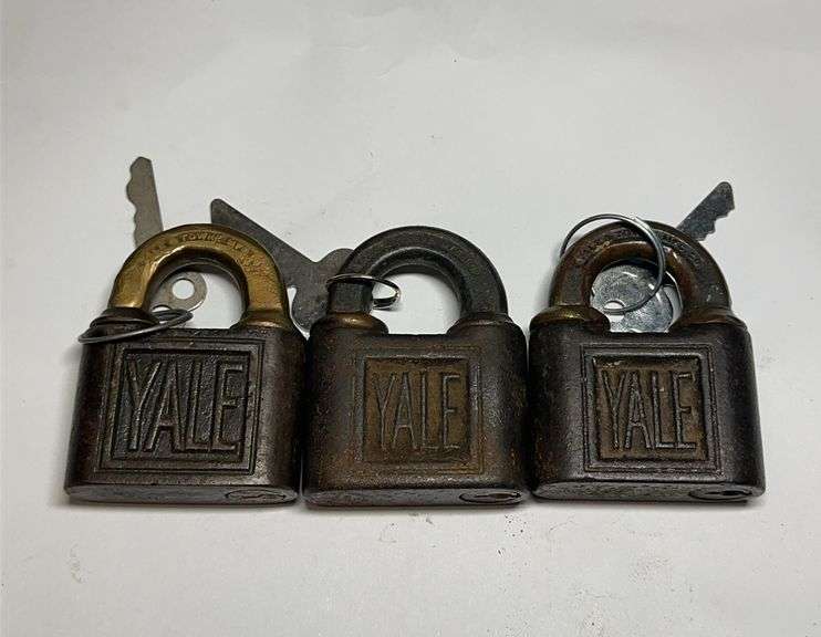 Group of Three Yale Padlocks with Keys image