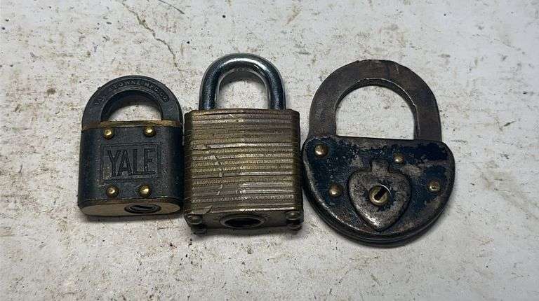 Collection of Three Padlocks Including a Yale Lock image