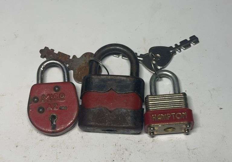 Collection of Three Padlocks with Keys image