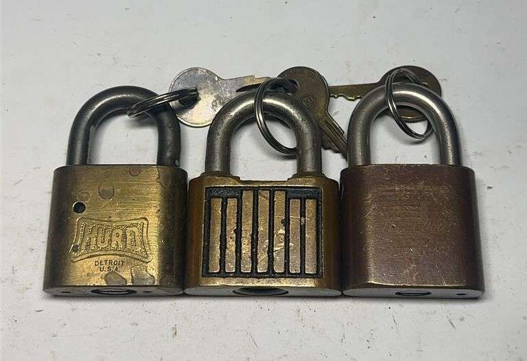 Three Hurd & Fraim Padlocks with Keys image