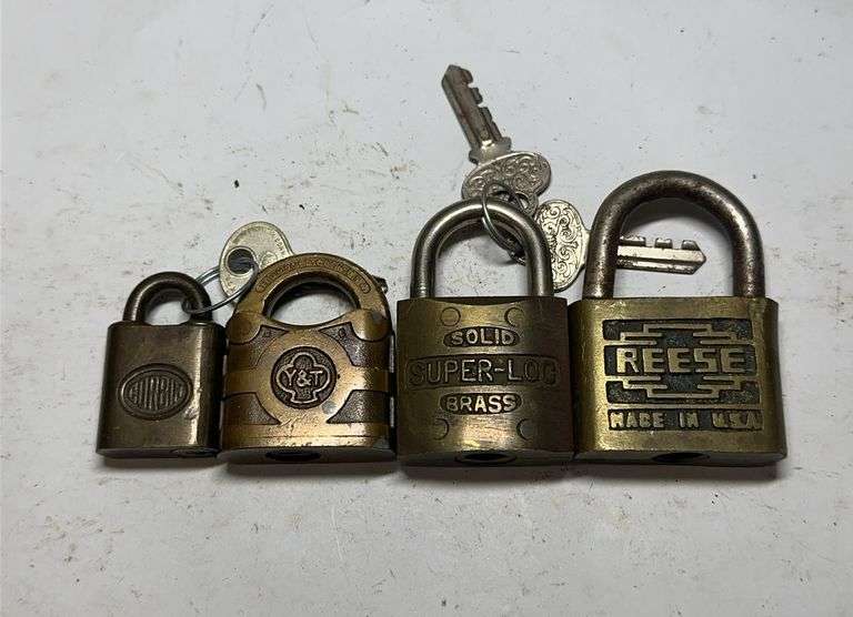 Collection of Brass Padlocks - Corbin, Yale & Towne, Super-Loc, Reese image