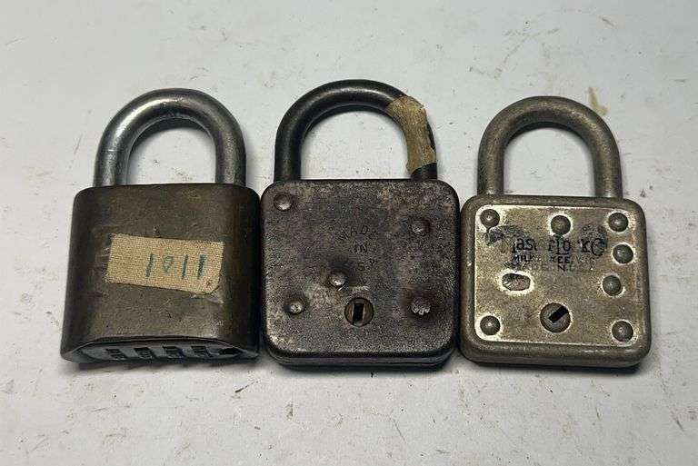Group of Three Padlocks - Sesamee, Master, and Miller image