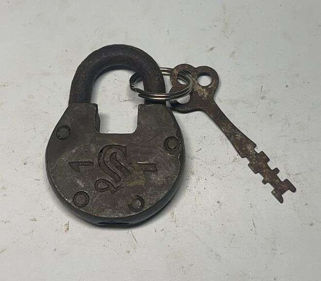 Old 'S' Padlock with Key image