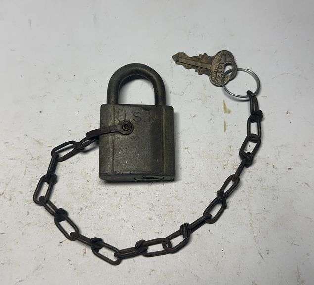 Chicago Lock Co. Padlock with Chain and Key image