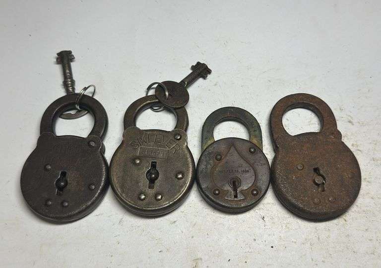 Group of Four Six-Lever Padlocks image