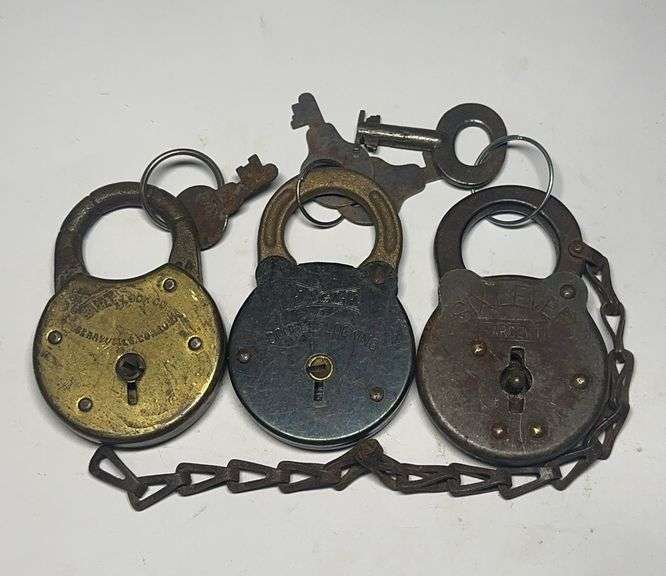 Set of Three Padlocks with Keys: Eagle, Fraim-Slaymaker & Ardell image
