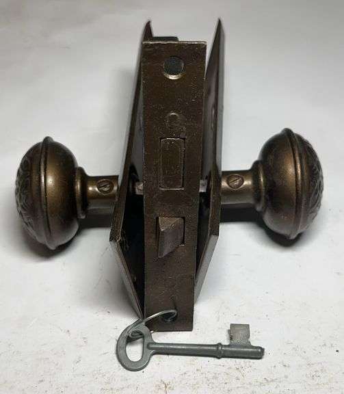 Ornate Doorknob Mortise Lock Set with Key image