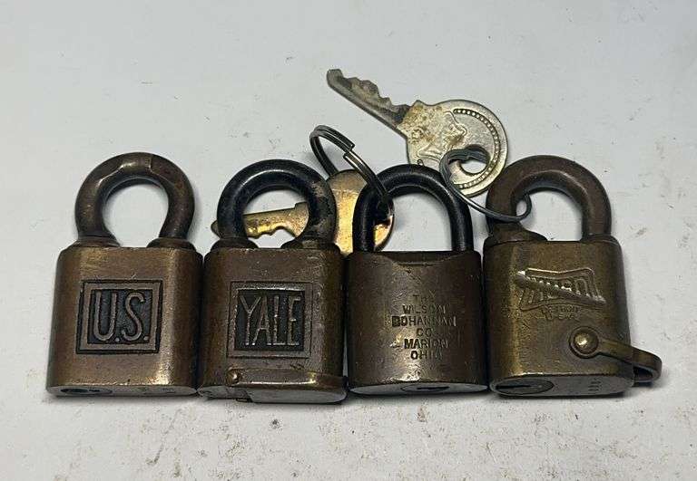 Collection of Four Padlocks: US, Yale, Wilson Bohannan image