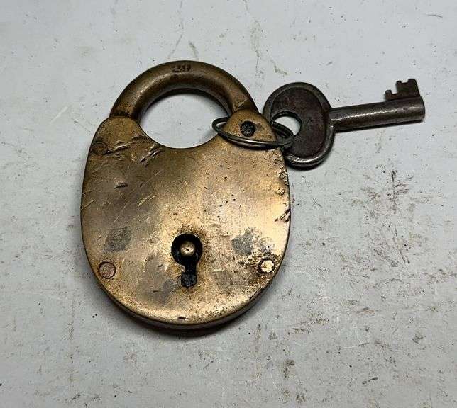 Vintage Brass Padlock with Key image