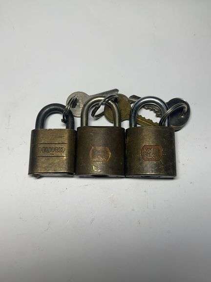 Lot of 3 Hurd and Kodak Safety Padlocks with Keys image