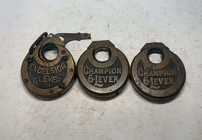 Excelsior and Champion 6-Lever Padlocks Lot image