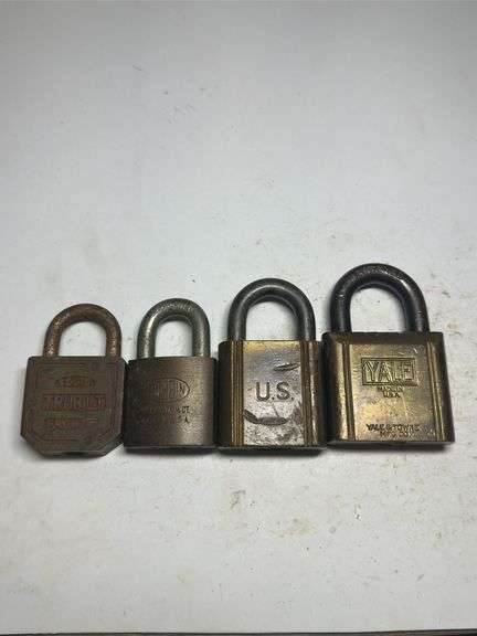 Group of Four Padlocks: Yale, Corbin, Truelock, and Unbranded image