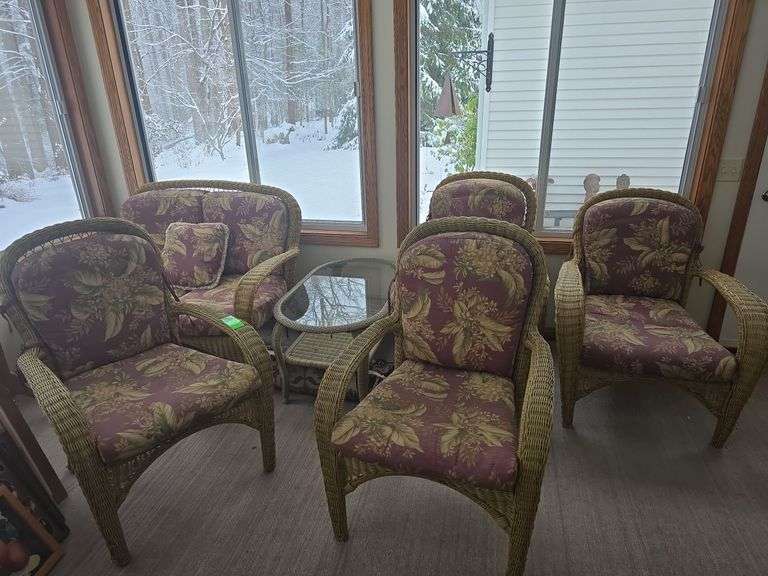 6 piece wicker patio set image