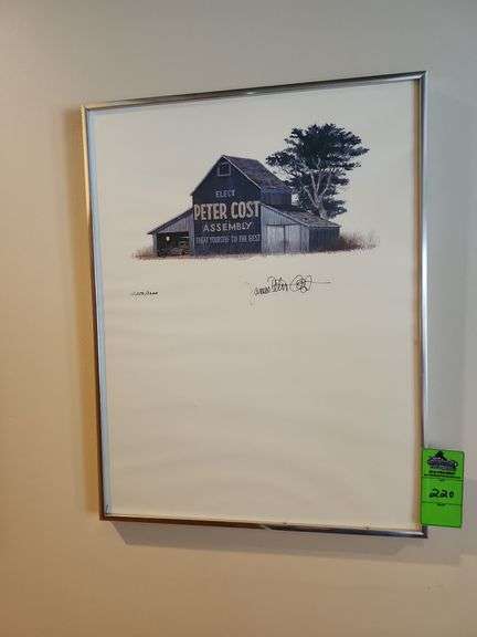 Barn print signed and numbered roughly 18x23 in image