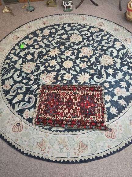 9' round rug and small rectangular rug image