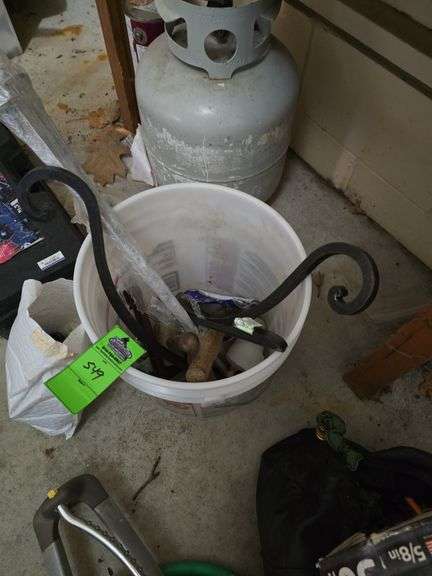 Garden tools bucket and stakes image