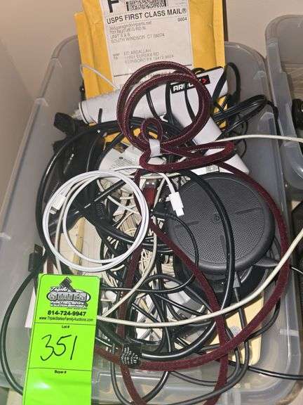 Miscellaneous cords, chargers, hot glue gun, atc image