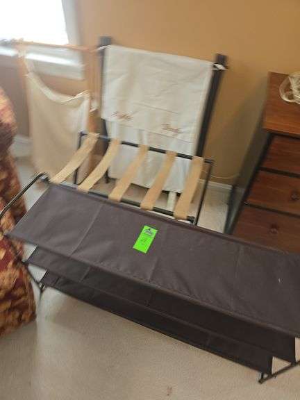 Luggage rack, shoe rack, and 2 foldable hampers image