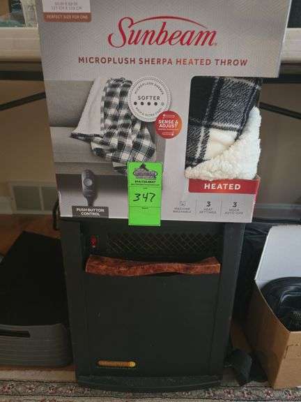 Quartz infrared portable heater and heated throw image