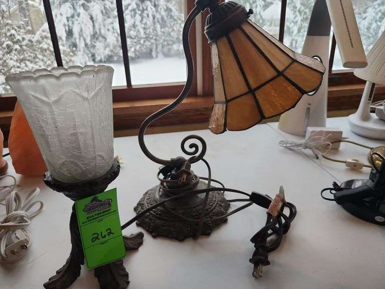 Two table top lamps metal image