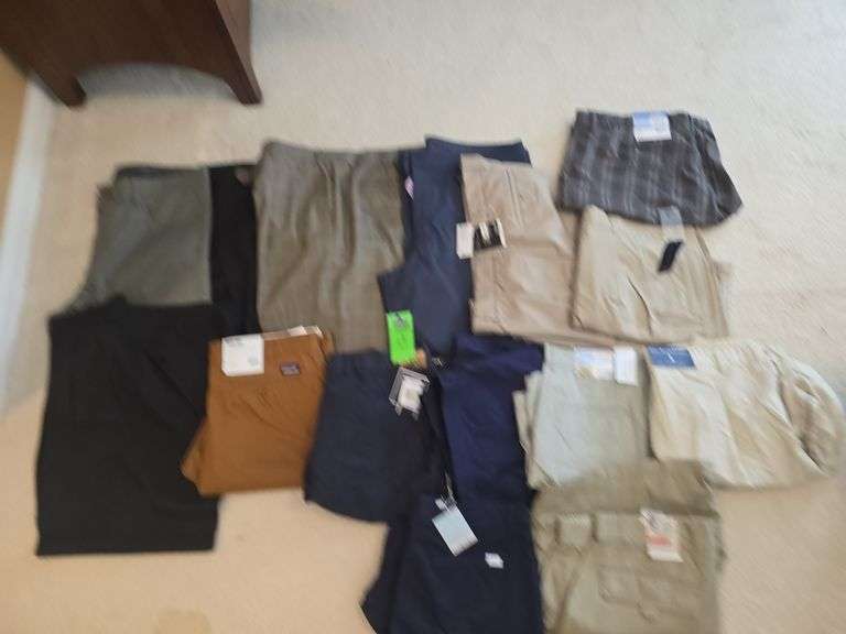 Assorted mens pants and shorts. Waist sizes 38 & 40. New with tags image